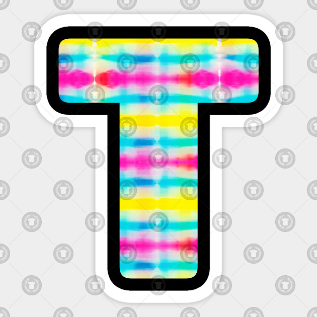 Tie Dye Alphabet T (Uppercase letter t), Letter T